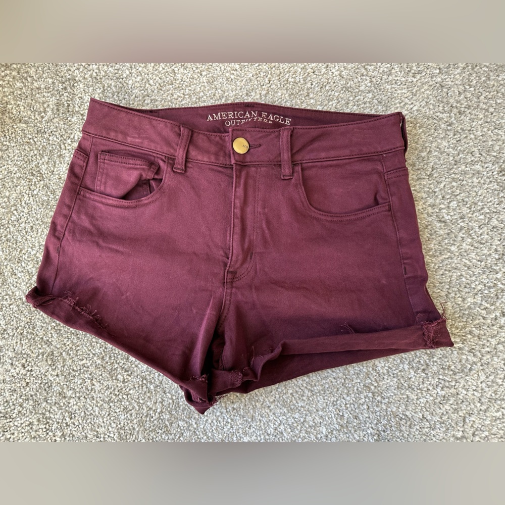 Women’s American Eagle Sateen High-rise Maroon Shorts